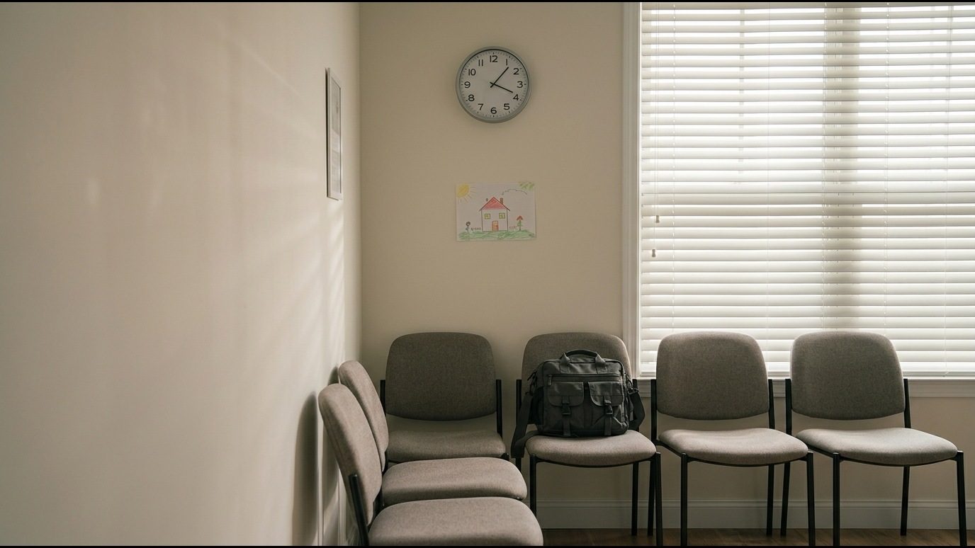 Empty waiting room of a speech-therapy practice